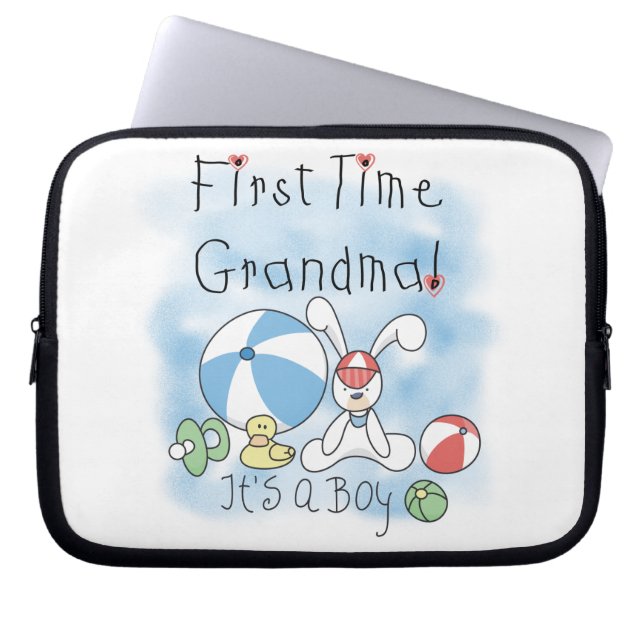 First Time Grandma of Boy Gifts Laptop Sleeve (Front)