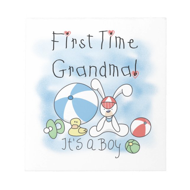 First Time Grandma of Boy Gifts Notepad (Front)