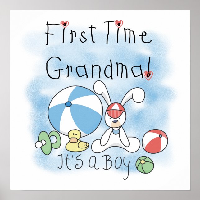 First Time Grandma of Boy Gifts Poster (Front)