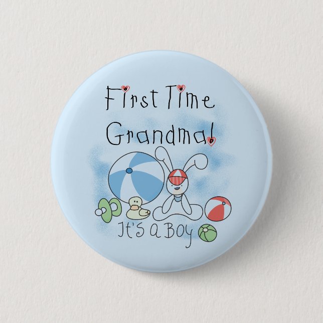 First Time Grandma of Boy Tshirts and Gifts 6 Cm Round Badge (Front)