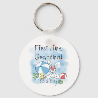 First Time Grandma of Boy Tshirts and Gifts Key Ring