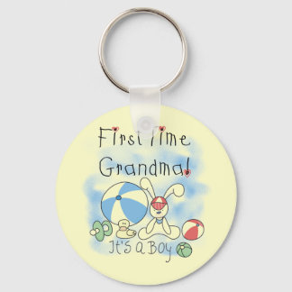 First Time Grandma of Boy Tshirts and Gifts Key Ring
