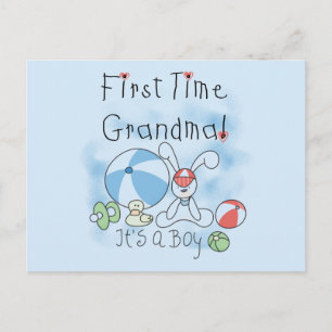 First Time Grandma of Boy Tshirts and Gifts Postcard