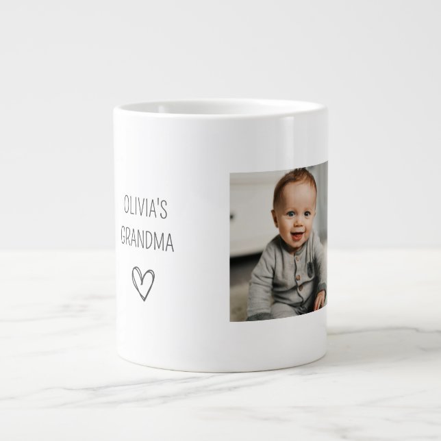 First Time Grandma Photo Large Coffee Mug (Front)