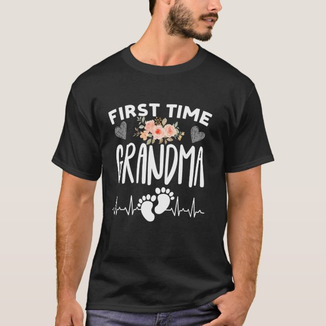 First Time GRANDMA Promoted To New Matching Family T-Shirt (Front)