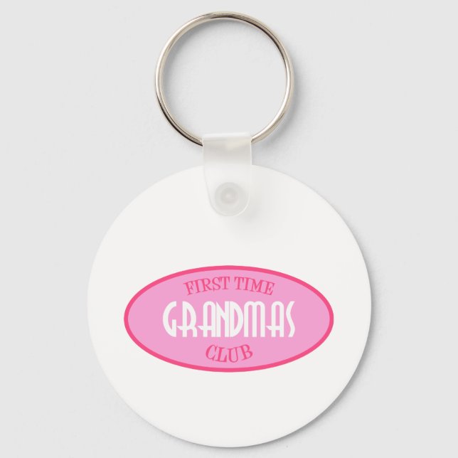 First Time Grandmas Club (Pink) Key Ring (Front)