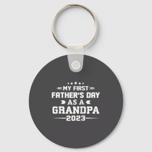 First Time Grandpa 2023 New Grandfather Fathers D Key Ring