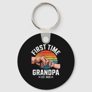 First Time Grandpa Est 2026 Baby Announcement Grea Key Ring