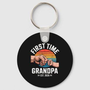 First Time Grandpa Est 2026 Baby Announcement Grea Key Ring