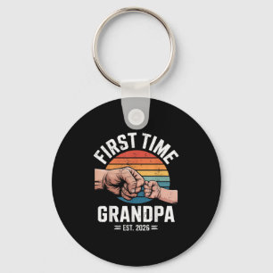First Time Grandpa Est 2026 Baby Announcement Grea Key Ring