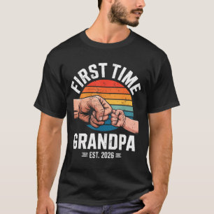 First Time Grandpa Est 2026 Baby Announcement Grea T-Shirt