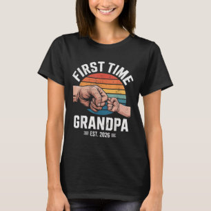 First Time Grandpa Est 2026 Baby Announcement Grea T-Shirt