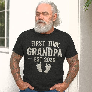 First Time Grandpa Est. 2026   New Grandparent  T-Shirt