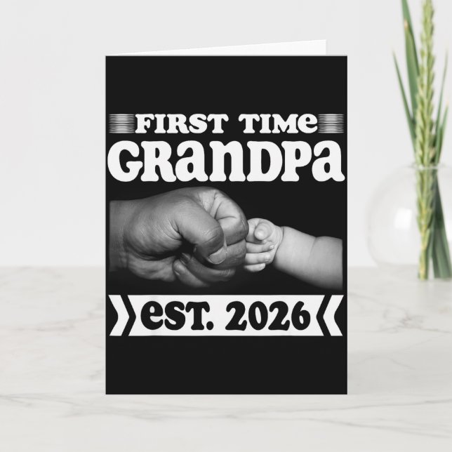 First Time Grandpa New Dad Est 2026 Shirt Fathers  Card (Front)