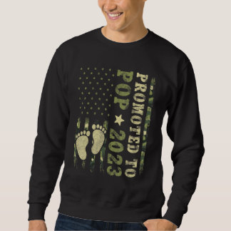 First Time Grandpa Promoted To Pop 2023 Camo Flag Sweatshirt