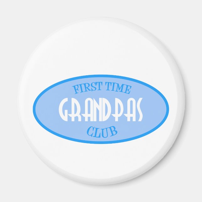 First Time Grandpas Club (Blue) Magnet (Front)