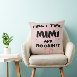First time Mimi Grandmother funny mothers day 2024 Cushion