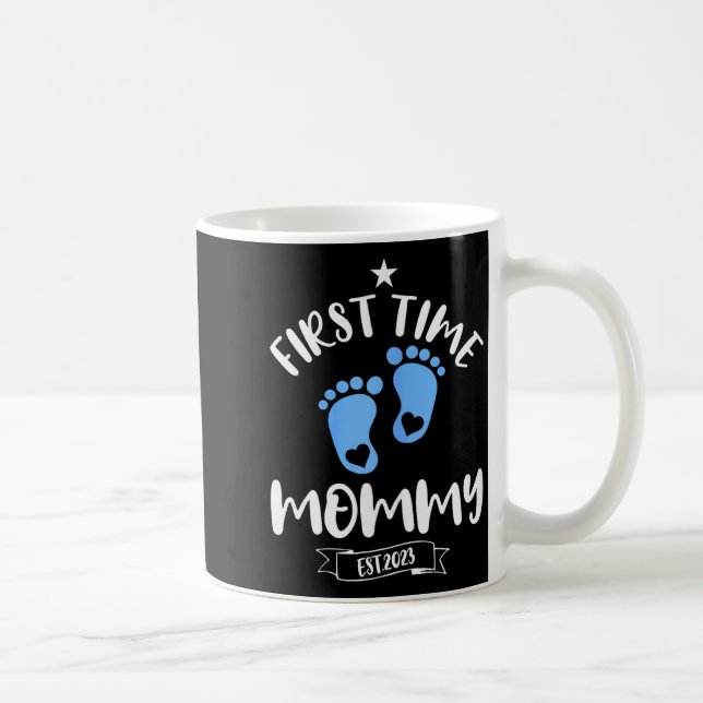 First Time Mommy 2023 Of Boy Soon To Be Mommy 2023 Coffee Mug (Right)