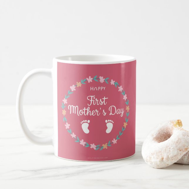 First-Time Mum – Bright & Joyful Coffee Mug (With Donut)