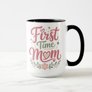 First Time Mum Cute Floral Motherhood Design Mug