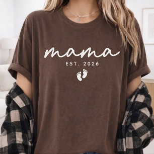 First Time Mum   Modern Script Personalised Mama T-Shirt