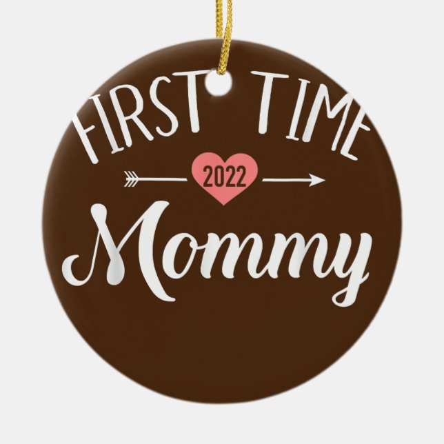 First time mummy 2022 for new mum  ceramic tree decoration (Front)
