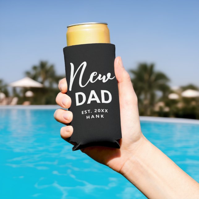First Time New Dad Established Personalised Seltzer Can Cooler (In Situ Pool)