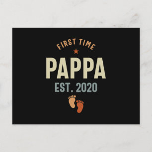 First Time Pappa Est 2020 Daddy Gift Postcard