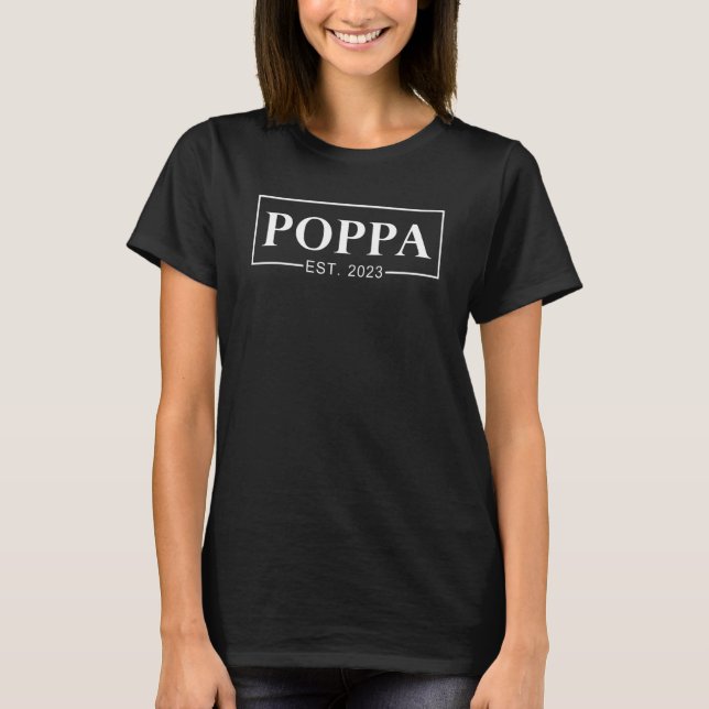 First Time Poppa  For Men New Dad Expecting Poppa  T-Shirt (Front)