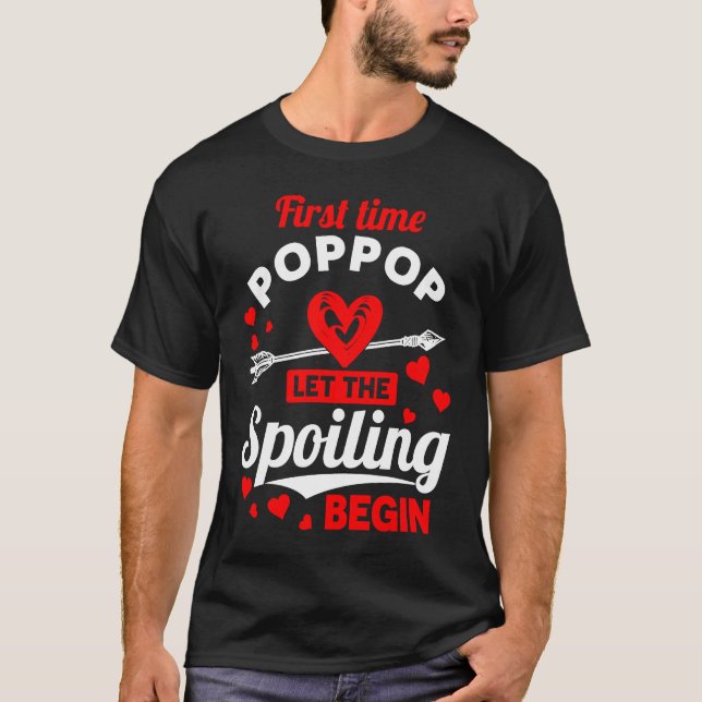 First Time Poppop Father's Day Christmas T-Shirt (Front)