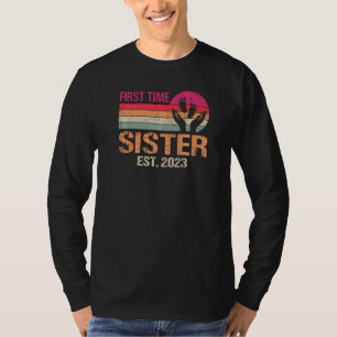 First Time Sister 2023 Vintage Father's Day T-Shirt