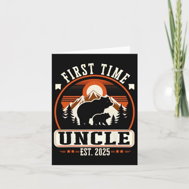 First Time Uncle Est 2025 For New Dad Funny Father Card (Front)