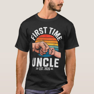 First Time Uncle Est 2026 Baby Announcement Great  T-Shirt