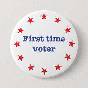 First Time Voter 7.5 Cm Round Badge
