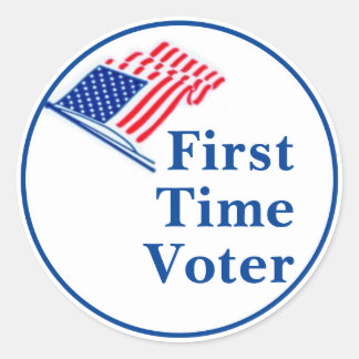 First Time Voter Classic Round Sticker