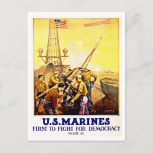 First to Fight for Democracy Postcard