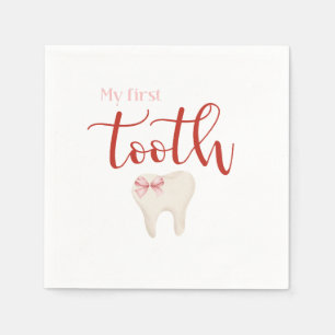 First Tooth - Agra Hadig Minimalist Pink Napkin