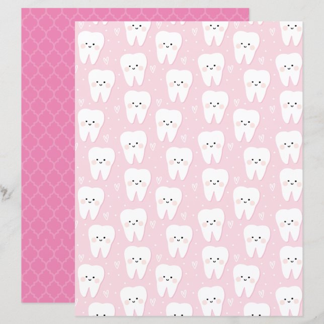 First Tooth Baby Girl Scrapbooking paper (Front/Back)