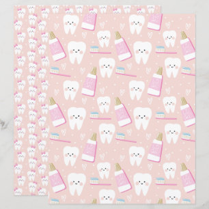 First Tooth Baby Girl Scrapbooking paper
