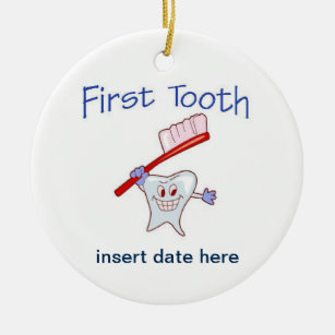 First Tooth Ceramic Tree Decoration