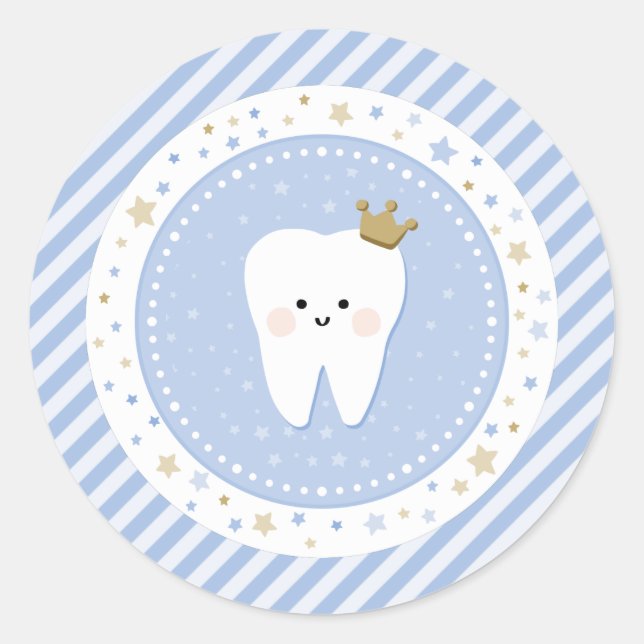 First Tooth Party Decor Round Sticker (Front)