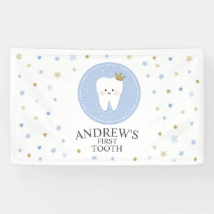 First Tooth party decoration. Editable Banner