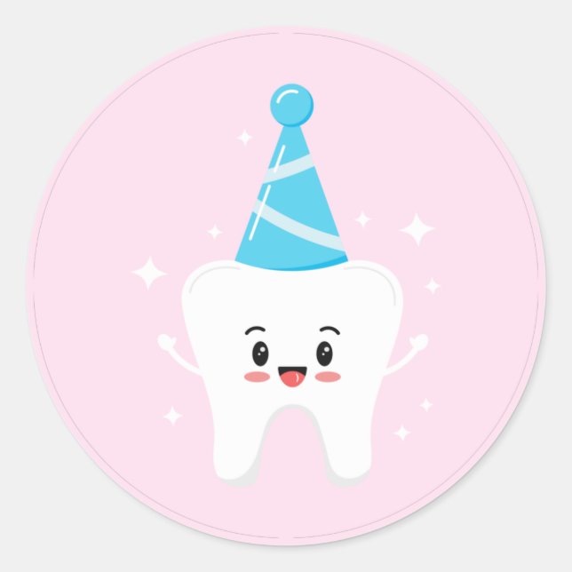 First Tooth Party Favor Stickers – Agrahadig  (Front)