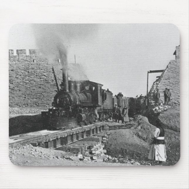 First train passing through the wall of Peking, Ch Mouse Mat (Front)