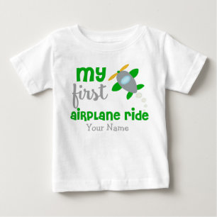 First Trip Aeroplane Personalised Baby T-Shirt