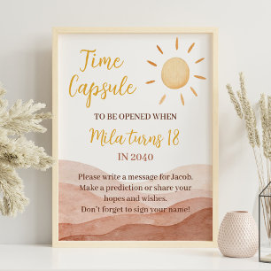 First Trip Around Sun Birthday Time Capsule Sign
