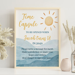 First Trip Around Sun Birthday Time Capsule Sign