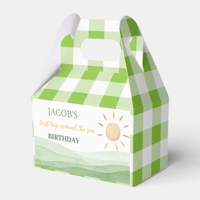 First Trip Around Sun Favour Box Birthday Party (Front Side)