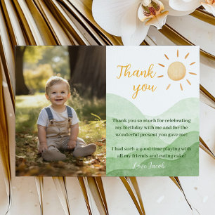 First Trip Around Sun Thank You Card 1st Birthday