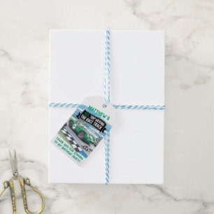 First Trip Around the Race Track Birthday Thanks Gift Tags